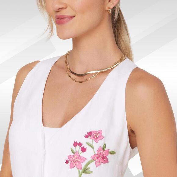 2/$50 Andie x Fanm Mon Anamur White Linen Button-Up Dress Size XL - Picture 2 of 8